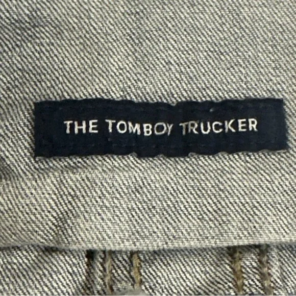 Lucky Brand Women's Small Denim The Tomboy Trucker Cut Off Jacket Size Large - Picture 4 of 4